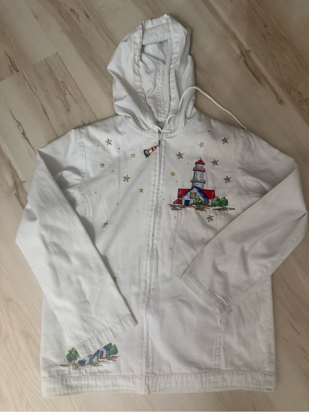The Quacker Factory Women’s size XS Sailboat Embroidered Zip-up Jacket
